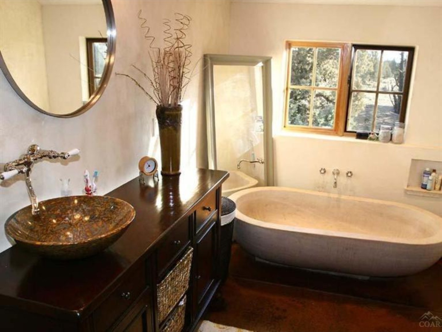 Primary bathroom with freestanding soaking tub, Sage Canyon, Pronghorn, Bend, Oregon